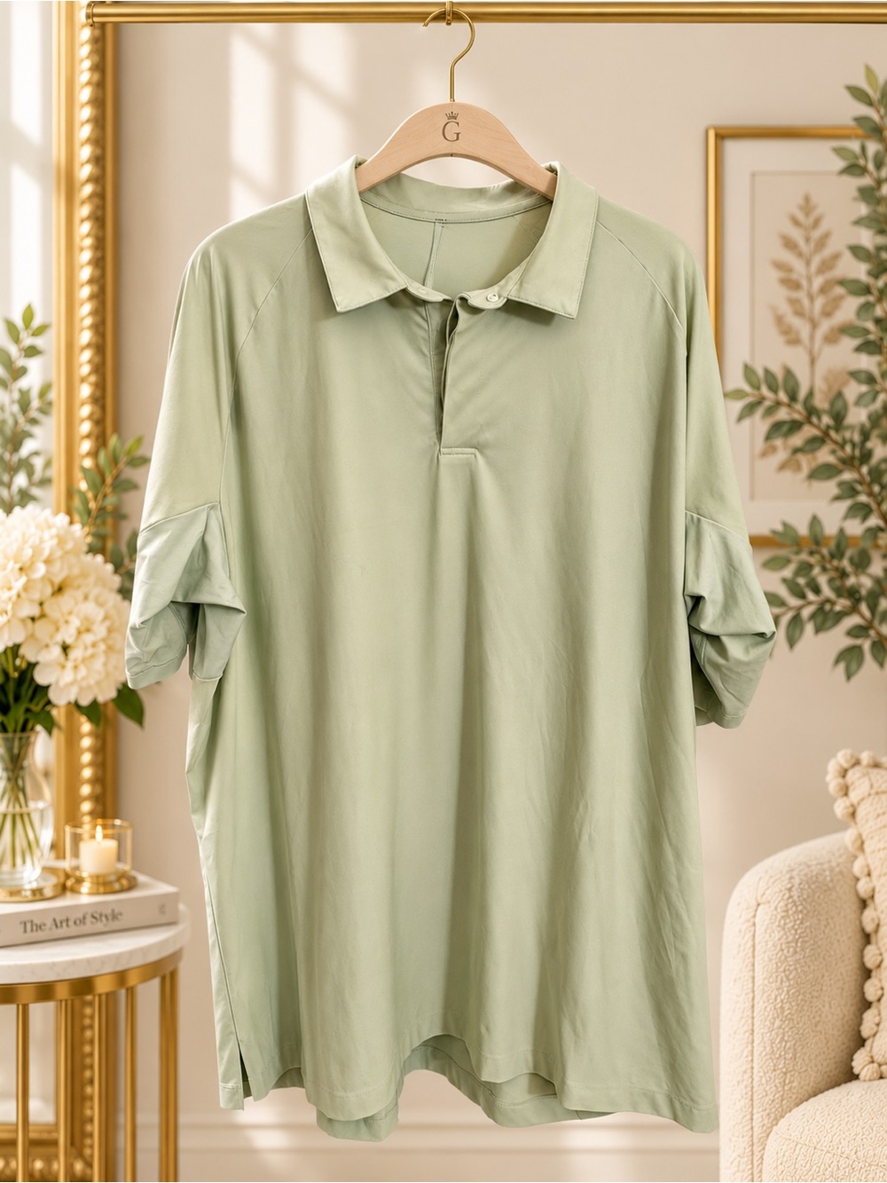 Lululemon Men’s Light Green Performance Polo Shirt Approx L Golf Athleisure